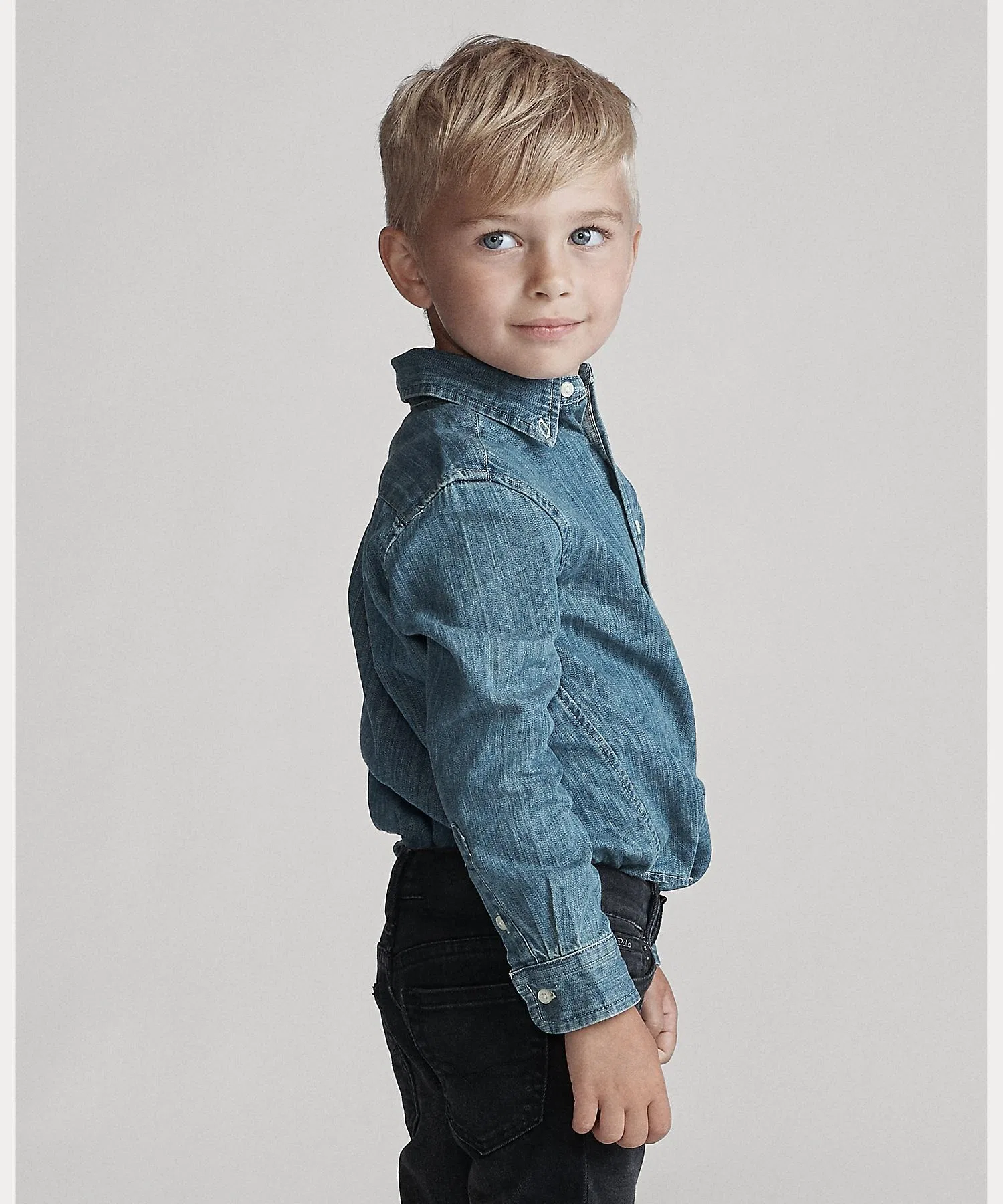 Детская джинсовая рубашка Polo Ralph Lauren Childrenswear — фото 4