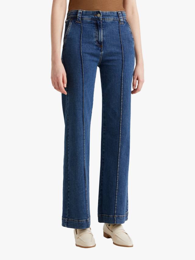 

Расклешенные джинсы с высокой талией Benetton, цвет Medium Blue