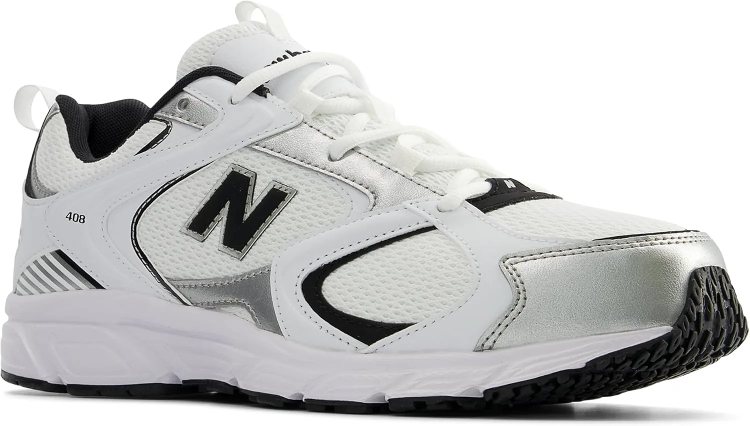 Мужские кроссовки New Balance 408 V1, белый/черный/серебристый — фото 2