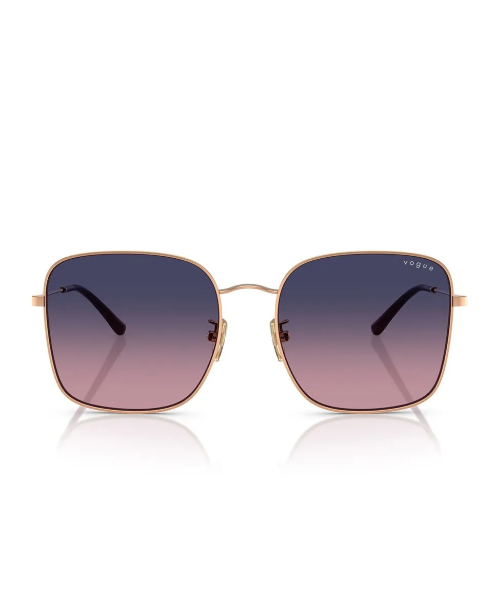

Женские квадратные металлические солнцезащитные очки с коричневыми градиентными линзами Vogue, золото