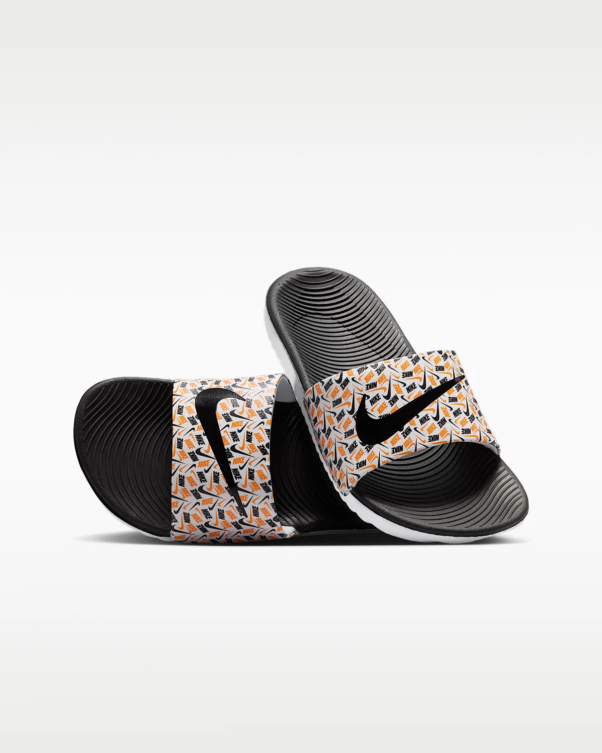 Детские слайды Nike Kawa, White/Total Orange/Black