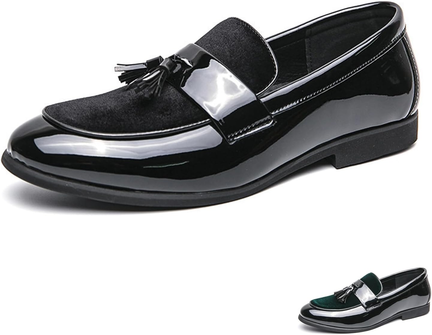 

Мужские замшевые кожаные лоферы с заостренным носком, низким каблуком и кисточками, модные, роскошные, слипоны с нескользящей подошвой, деловые лоферы на ежедневную офисную работу Nsneond, черный