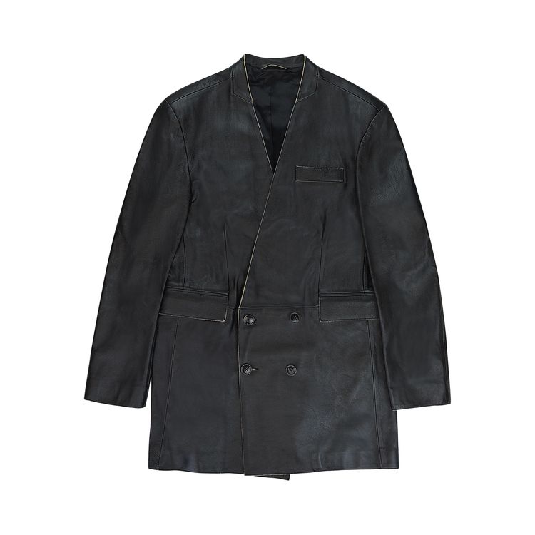 

Куртка Martine Rose Leather Double Breasted Jacket 'Black', черный