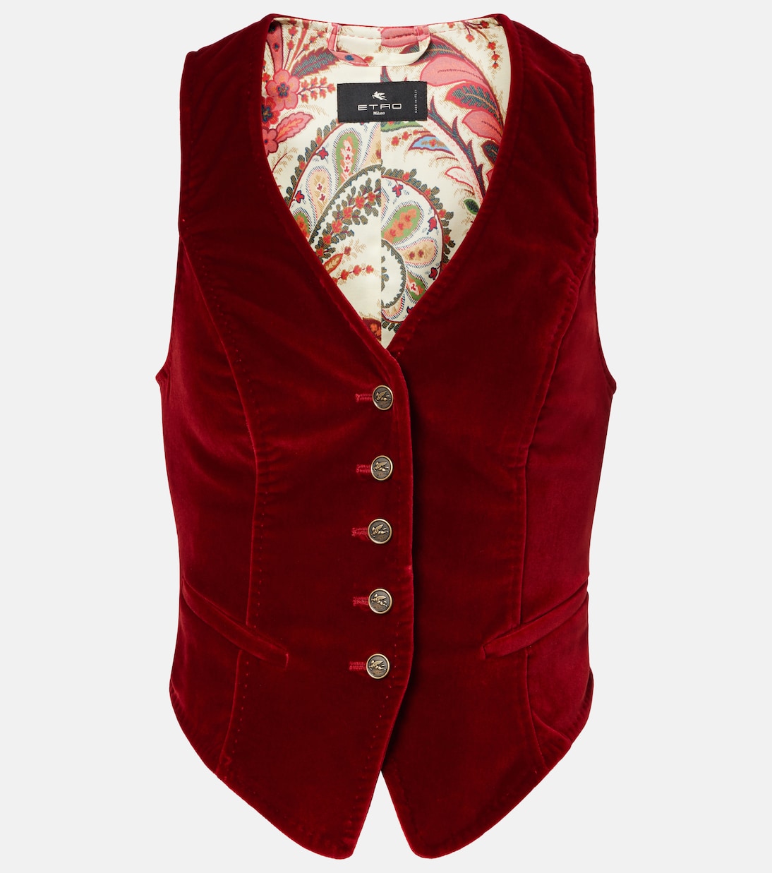 

Хлопковый вельветовый жилет Etro, Ruggine Scuro