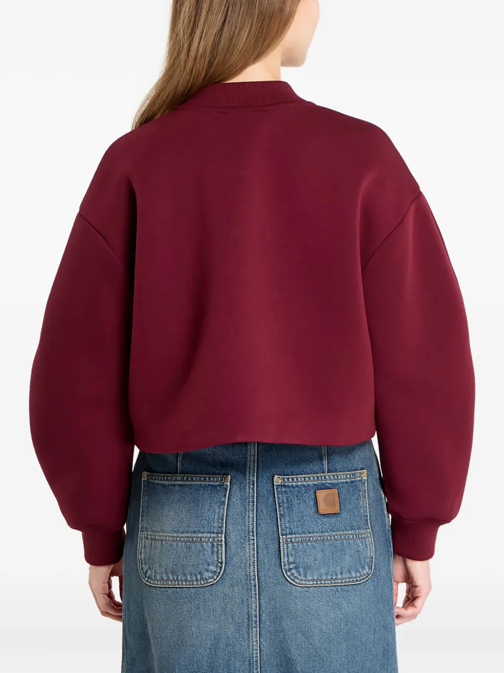 Бомбер с объемными рукавами и логотипом Calvin Klein, красный — фото 4