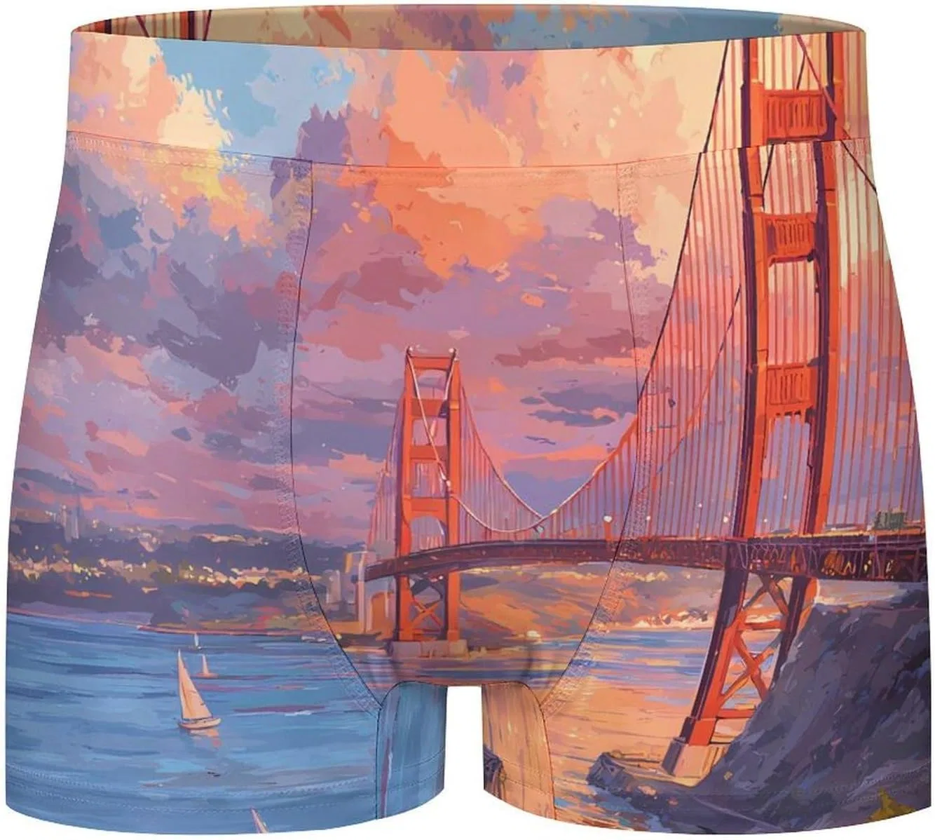 Боксеры с закатом Golden Gate Bridge, Style-5 — фото 4