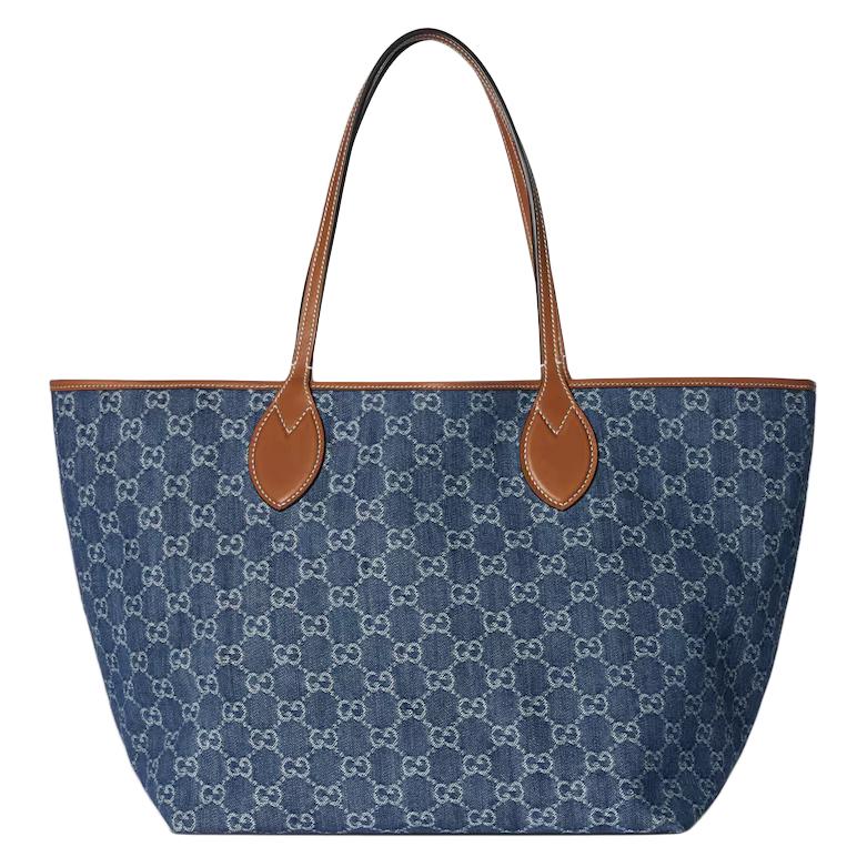 

Gucci Сумка-шоппер Totissima из джинсовой ткани, сумка через плечо, средняя, женская, синяя