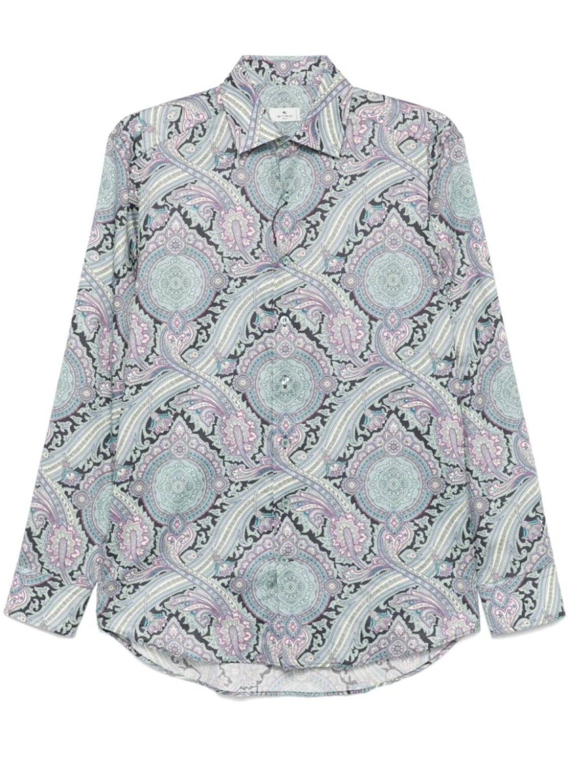 

ETRO хлопковая рубашка с узором пейсли, синий