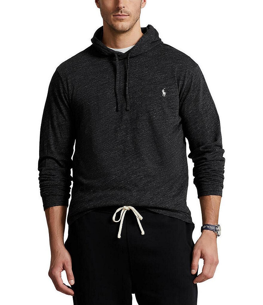 

Футболка с капюшоном и длинными рукавами Polo Ralph Lauren Big & Tall, черный