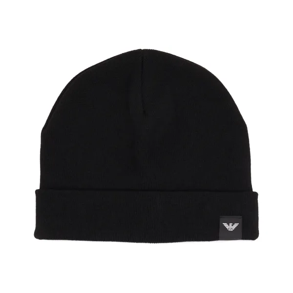 

Шапка-Бини с добавлением шерсти и кашемира. Emporio Armani, черный