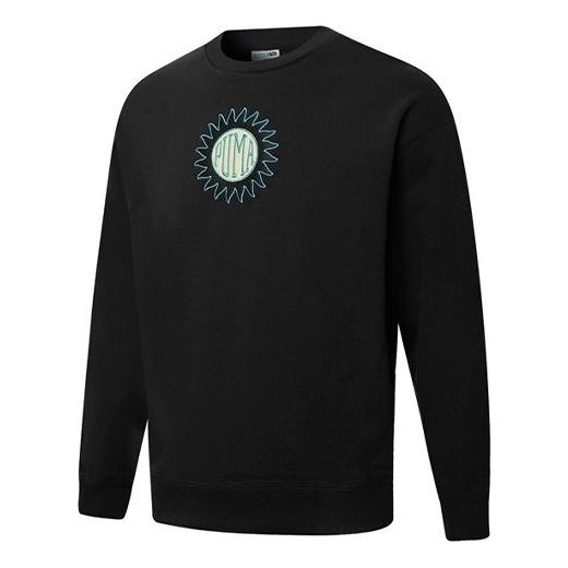 

Толстовка downtown graphic crew tr living series logo embroidered pattern knit round neck pullover black Puma, черный