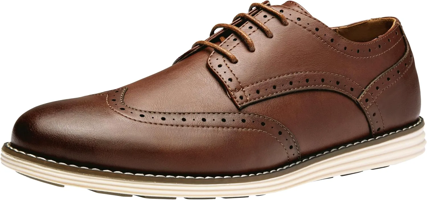 

Мужские повседневные туфли Vostey с крыльями, классические деловые туфли для мужчин, темно-коричневый