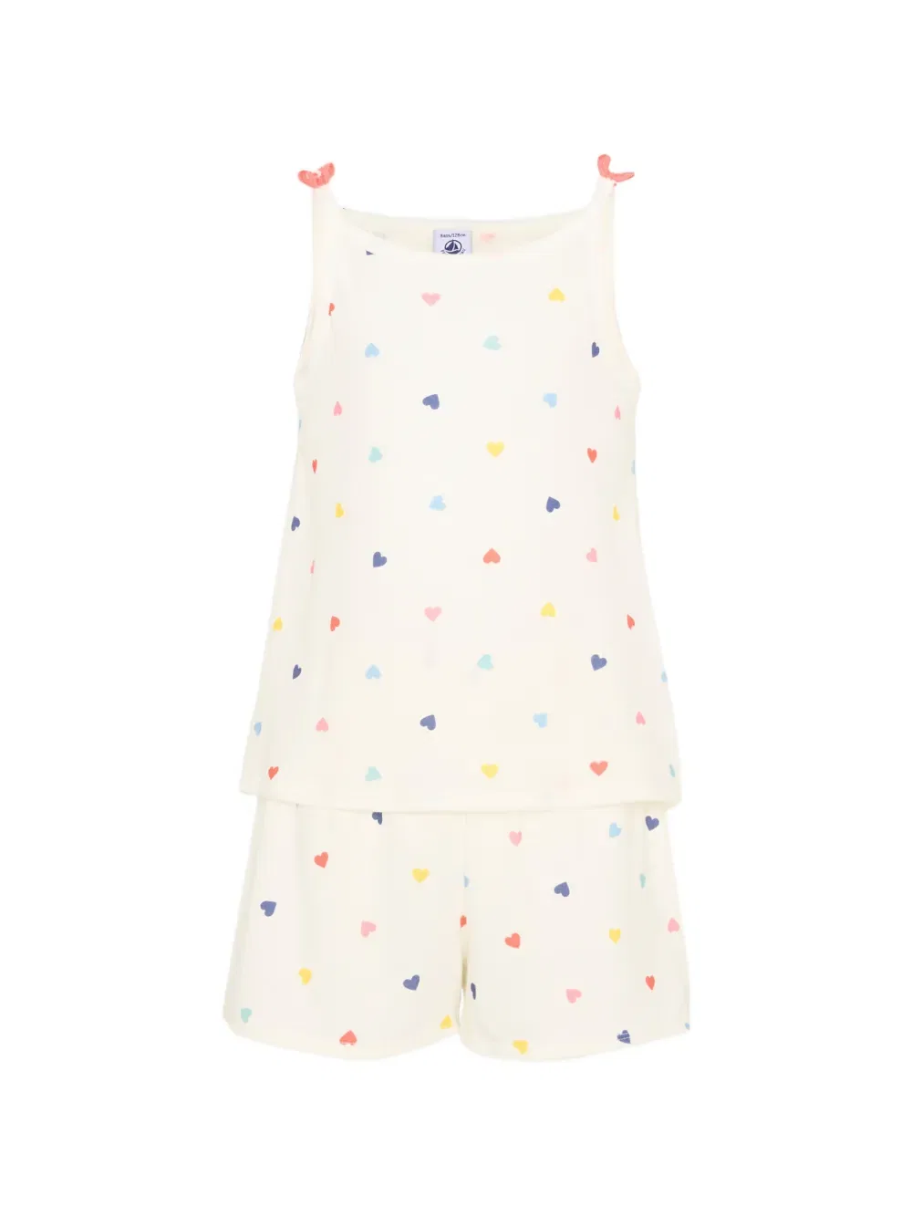 Пижама с принтом в виде сердечек Petit Bateau, белый