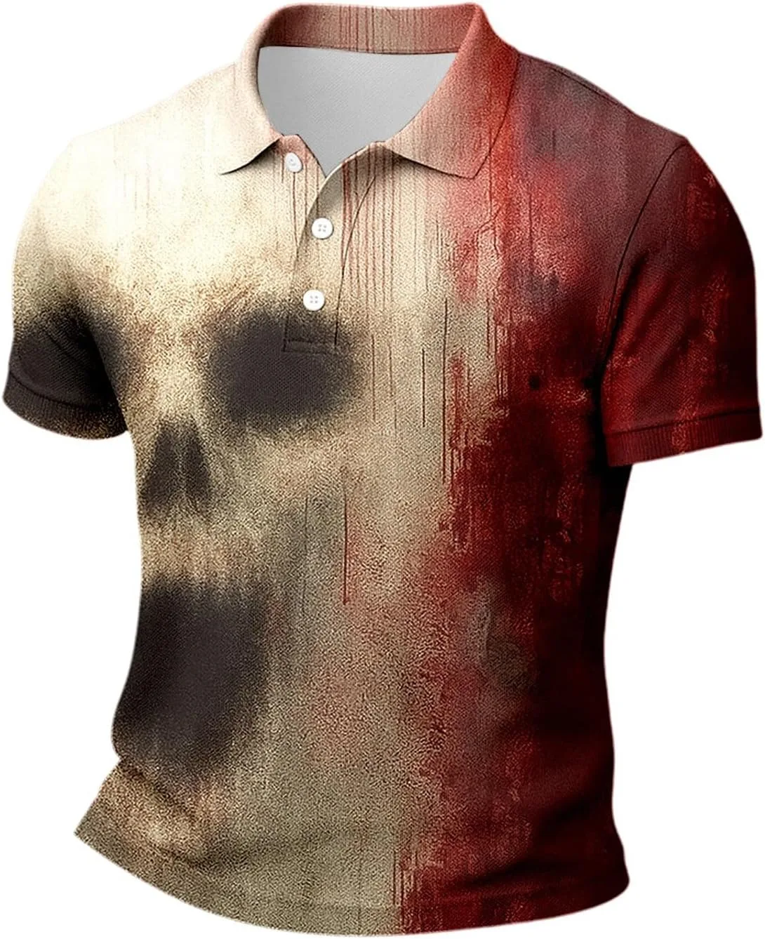 

Футболка с коротким рукавом и круглым вырезом Halloween Bloody Shirt Terror Theme