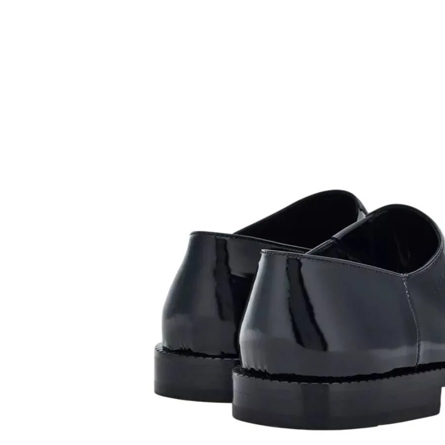 Мужские лоферы Ferragamo с открытым носком, черный — фото 3