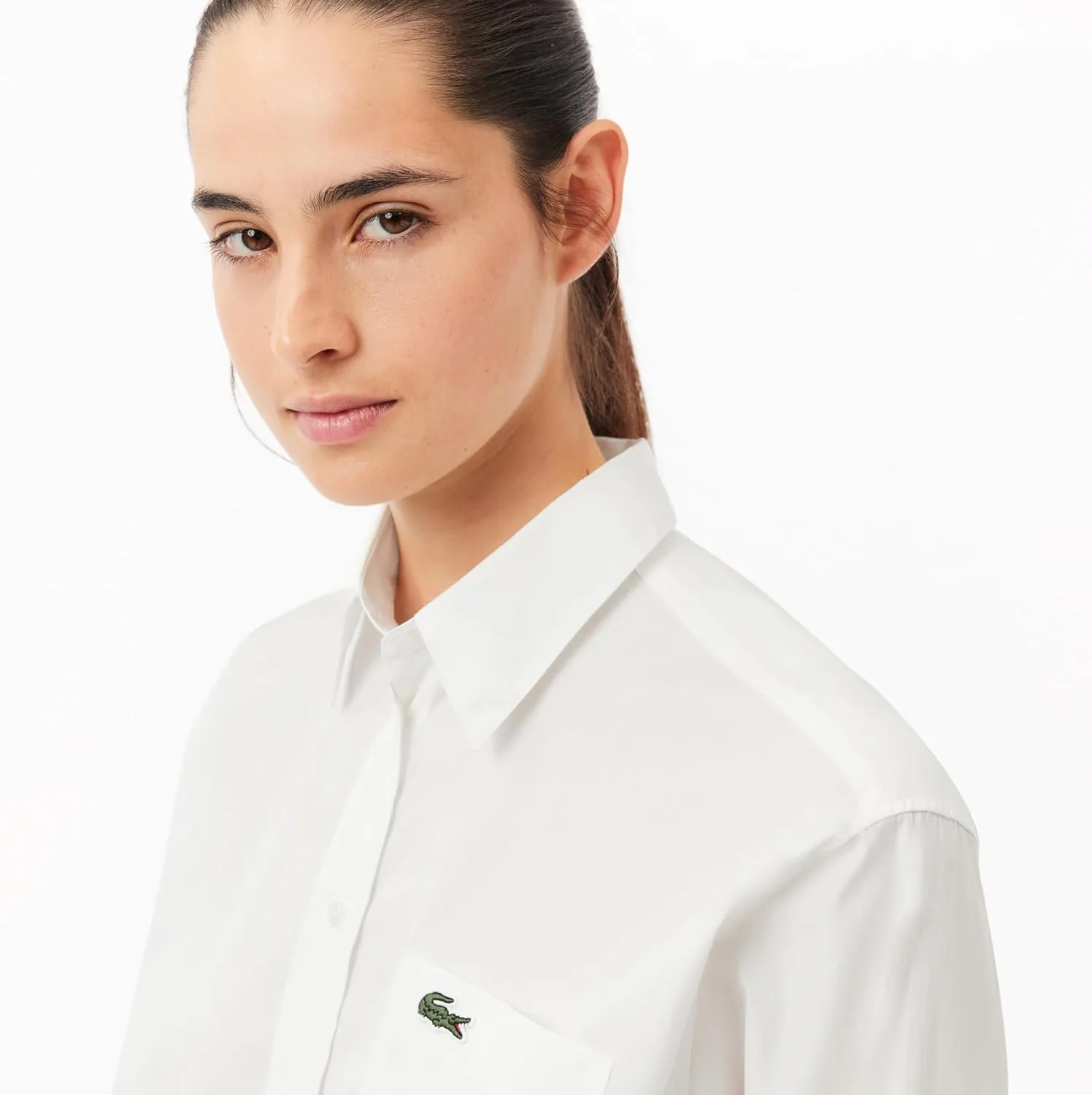 Рубашка Lacoste Flour, свободного кроя, однотонная — фото 3