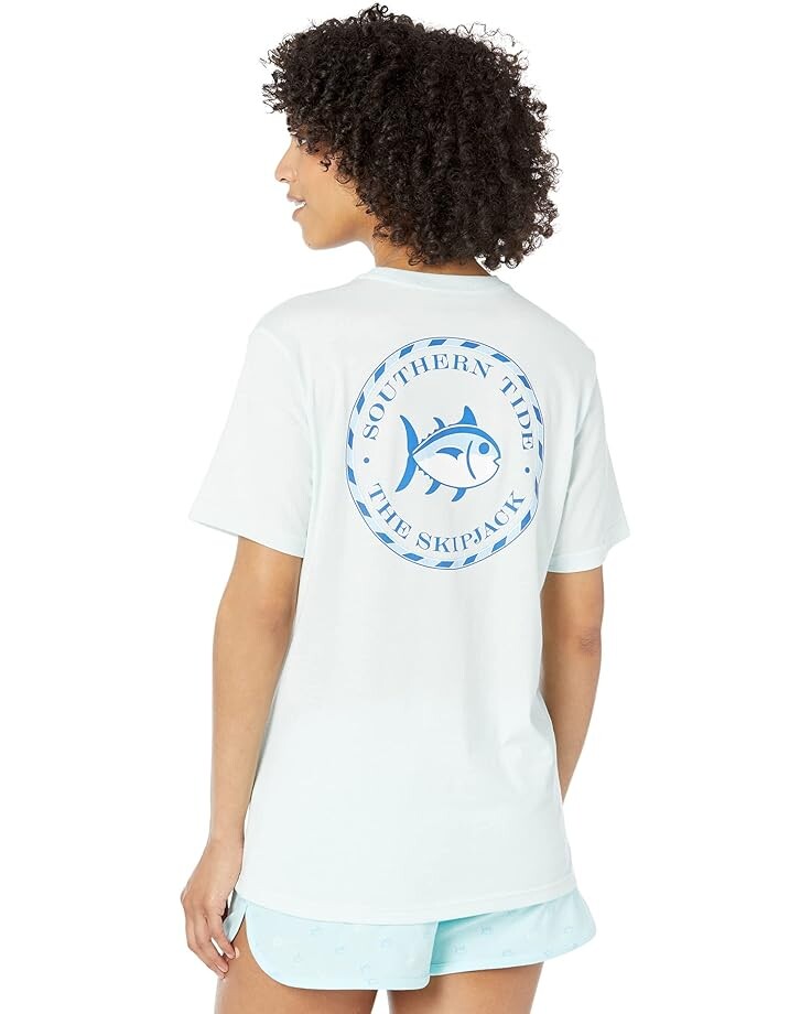 

Футболка Southern Tide Short Sleeve Original Skipjack Medallion Tee, цвет Turquoise Mist