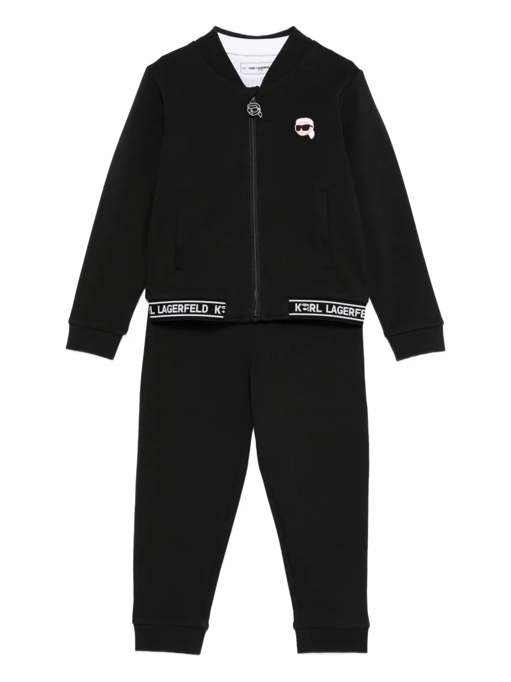 

Спортивный костюм с нашивкой-логотипом Karl Lagerfeld Kids, черный