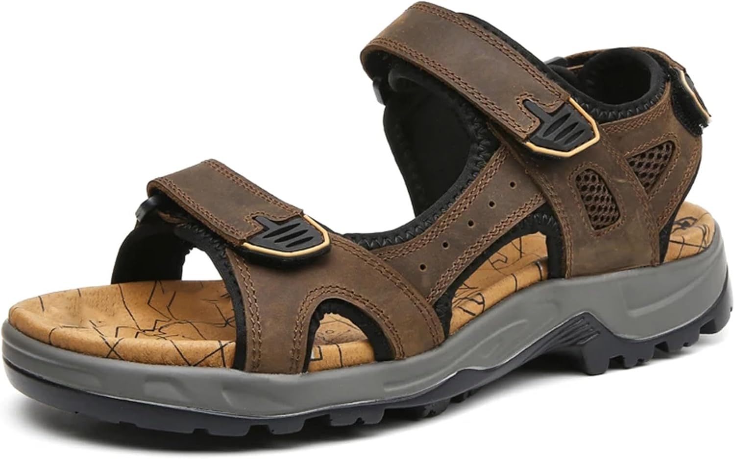 

Сандалии большого размера для мужчин, летние повседневные мужские обувь, пляжные сандалии Generic, темно-коричневый