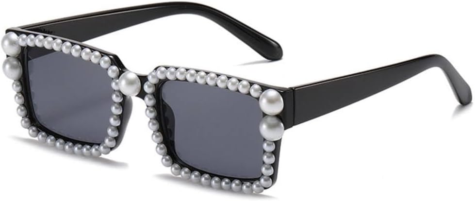 

Солнцезащитные очки 2027 года: прямоугольные, с блестящими стразами и жемчугом, для женщин, в стиле панк, квадратные, для мужчин, с защитой от УФ-излучения UV400 MTZJH, Black