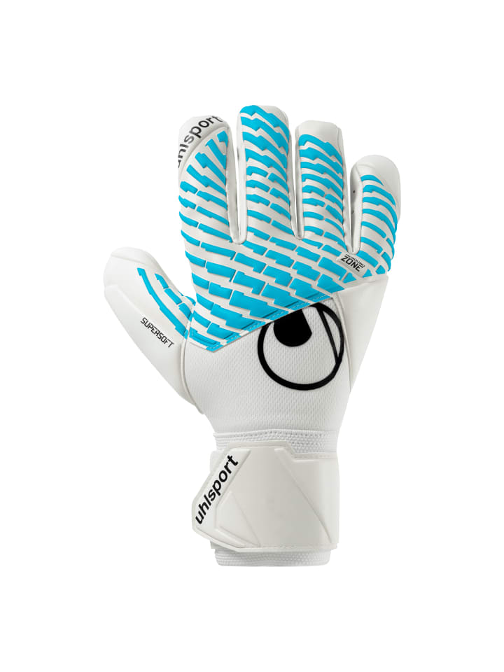 

Uhlsport Вратарские перчатки FM Cybertec Supersoft HN в бело-сине-черном цвете