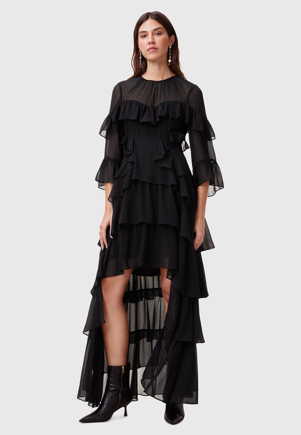 

Платье NAT RUFFLE AllSaints, черный