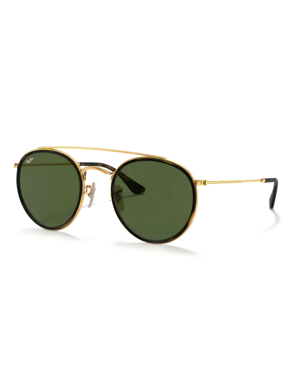 

Солнцезащитные очки в круглой оправе с двойным мостом Ray-Ban, черный