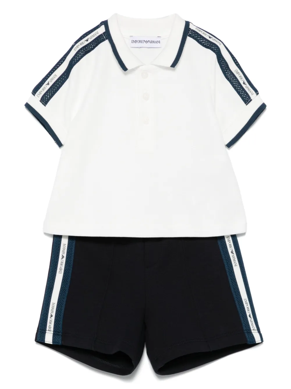

Комплект из топа и шортов с логотипом Emporio Armani Kids, белый