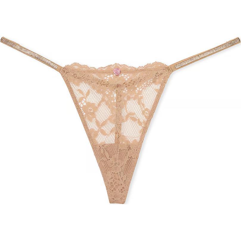 

Трусики-стринги Dream Angels Twinkle Strap Lace V String Panty / P Thong женские, 1 шт, цвет praline Victoria's Secret, 1 Pack (Praline/Praline)