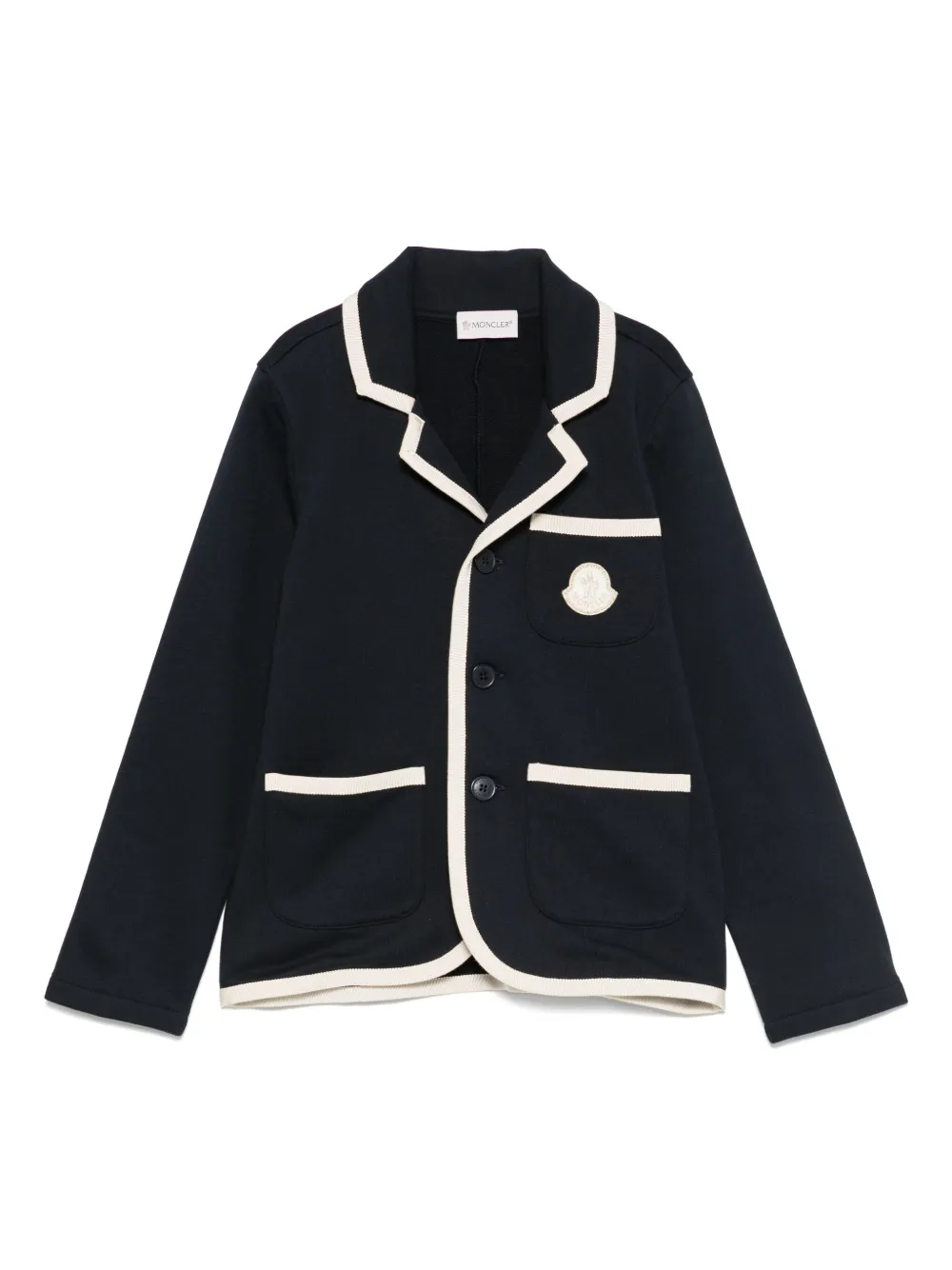

Пиджак с нашивкой-логотипом Moncler Enfant, синий