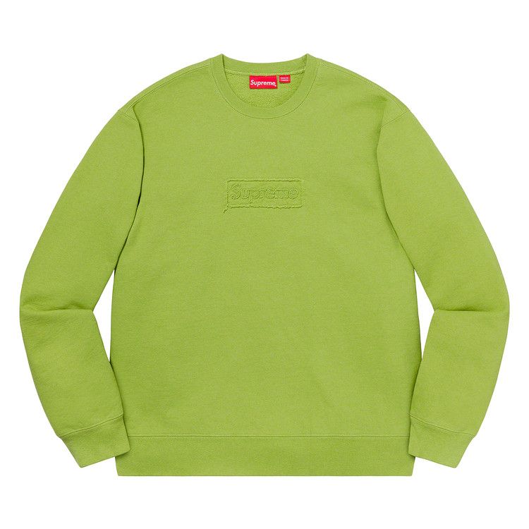 

Толстовка Supreme Cutout Logo Crewneck 'Lime'
