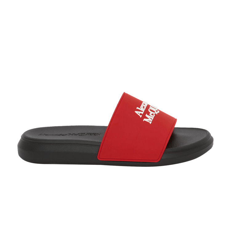 

Шлепанцы Alexander McQueen Logo Pool Slides 'Lust Red', красный