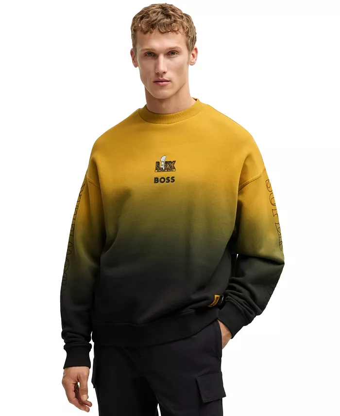 

Мужская толстовка NFL с золотистой вышивкой Hugo Boss, золотой