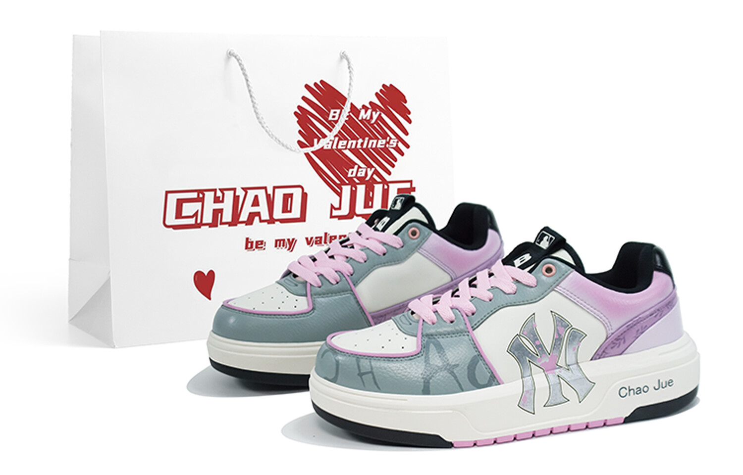 

Кроссовки для скейтбординга Chunky Liner унисекс с низким верхом, белый, серый Mlb