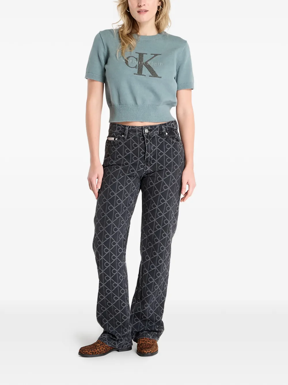 Фирменные прямые джинсы в стиле 90-х Calvin Klein, черный — фото 2
