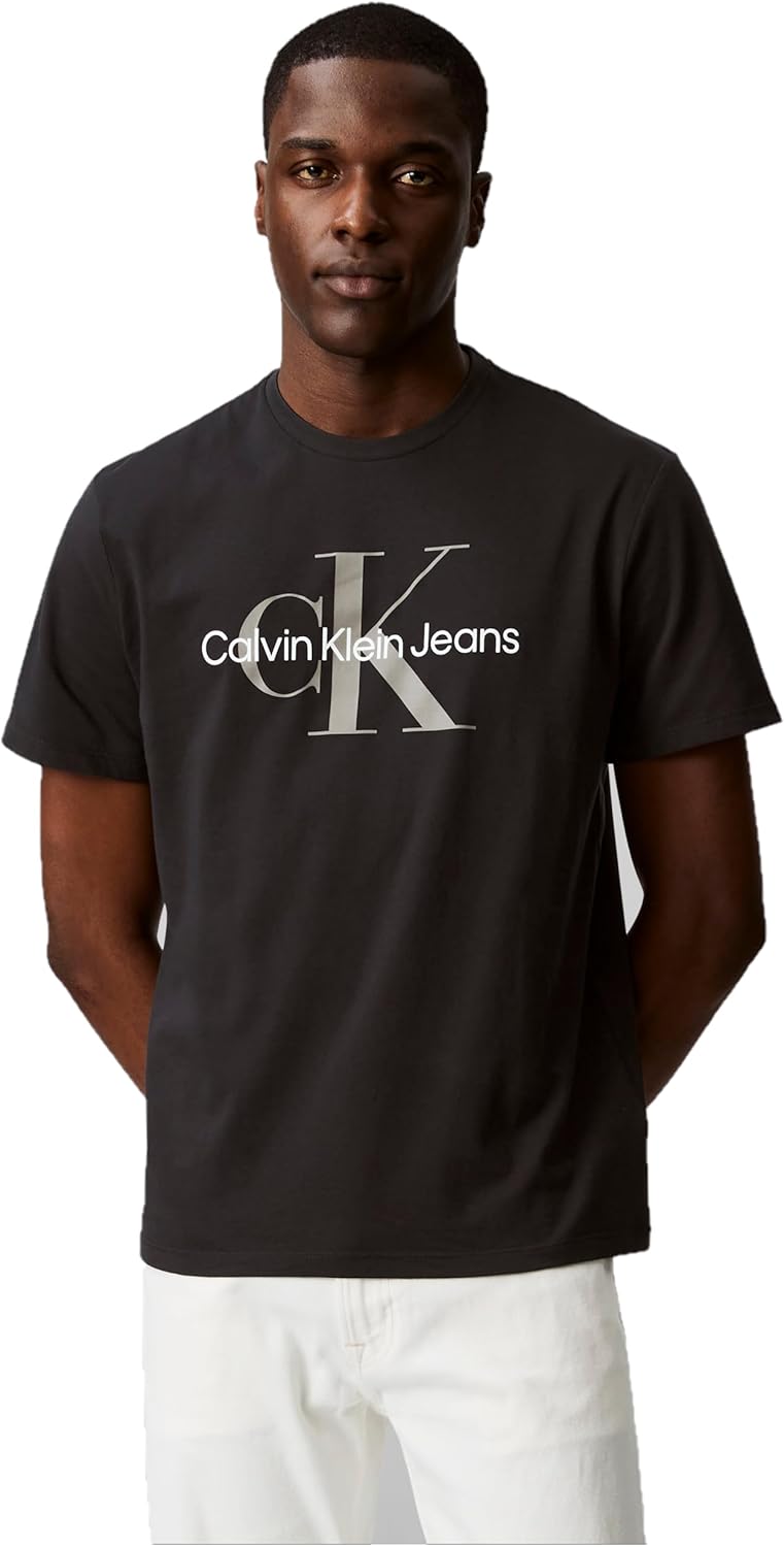 

Мужская футболка с круглым вырезом и монограммой Calvin Klein, Black, Черный, Мужская футболка с круглым вырезом и монограммой Calvin Klein, Black