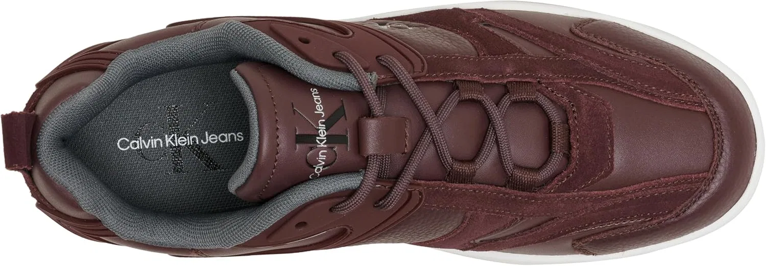 Кроссовки Calvin Klein Herren Cupsole Basket Hybrid Schuhe, Red Bitter Chocolate White — фото 3