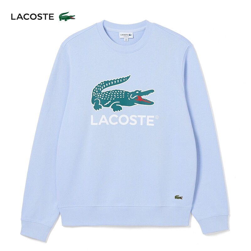 Пуловер классический Lacoste с круглым вырезом, синий