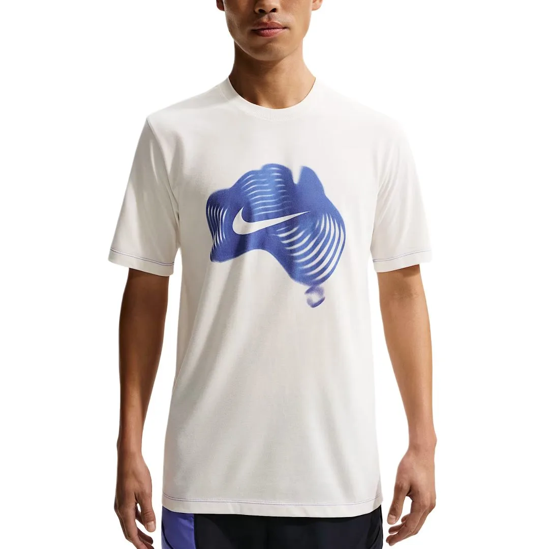 Мужская теннисная футболка Dri-FIT Nike, Sail White/Sapphire Blue