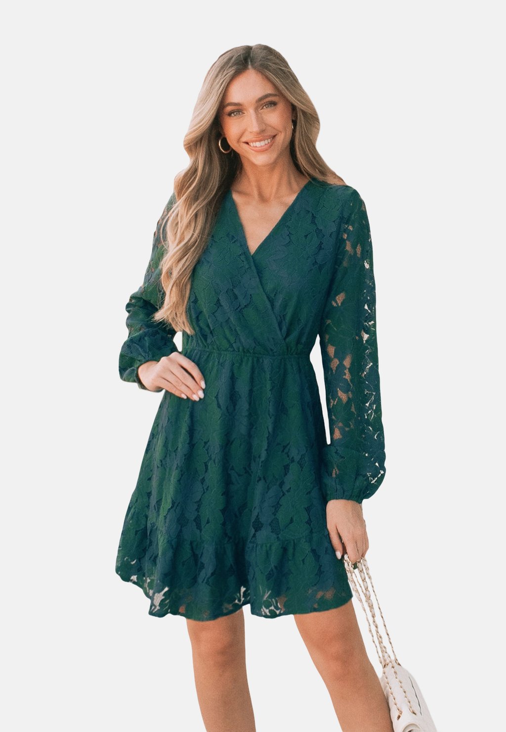 

Повседневное платье FLORAL PEASANT SLEEVE MINI Cupshe, темно-зеленый