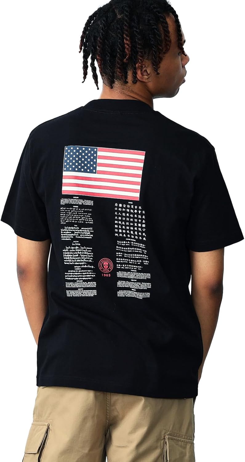 

Мужская футболка Alpha Industries с коротким рукавом и принтом «Военный квитанция о крови» в стиле милитари Alpha Industries Inc, черный