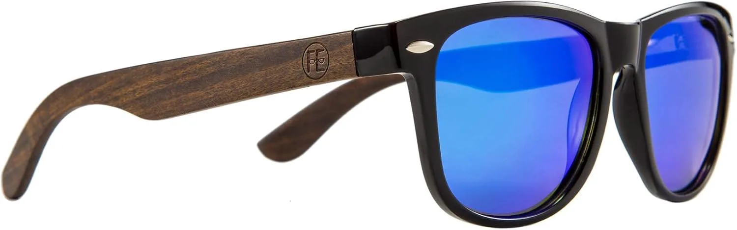 

Поляризованные солнцезащитные очки FEISEDY Wood для женщин и мужчин, защита от ультрафиолета HD UV400, для вождения, рыбалки и гольфа, модель B2448, Ebony-blue