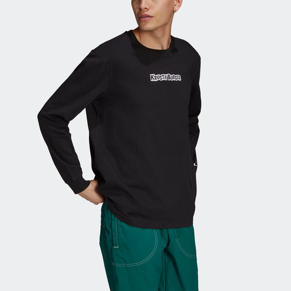 Футболка originals smps kb ls tee printing sports long sleeves black Adidas, черный — фото 4