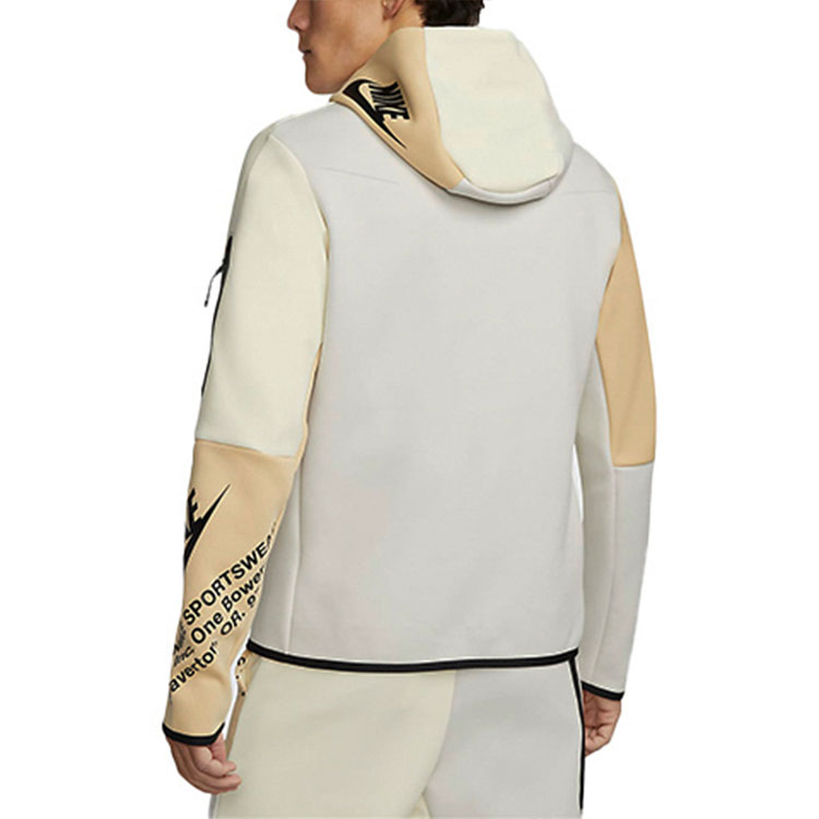 Спортивная футболка Tech Fleece с принтом и молнией на всю длину Light Bone/Coconut Milk/Sesame/Black Nike — фото 4