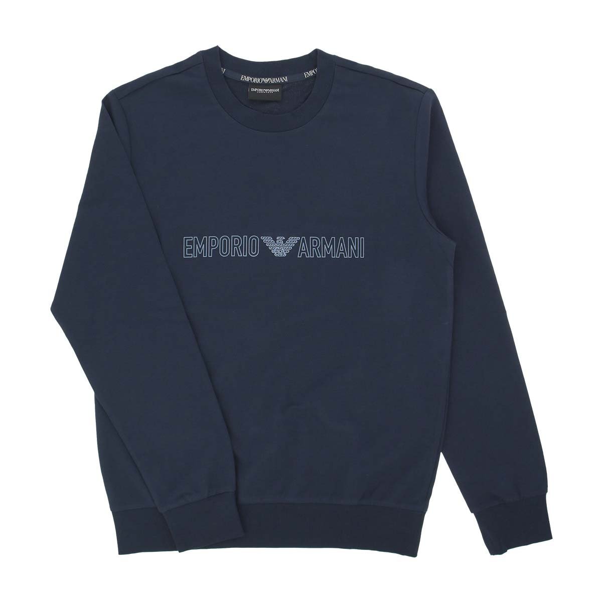 Толстовка с длинными рукавами с логотипом All Over Logo Terry, европейский размер. Emporio Armani, 68. Navy