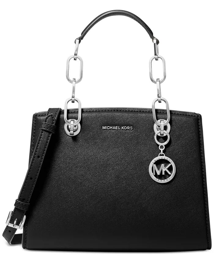 

Кожаная сумка Cynthia Small North South Michael Kors, черный