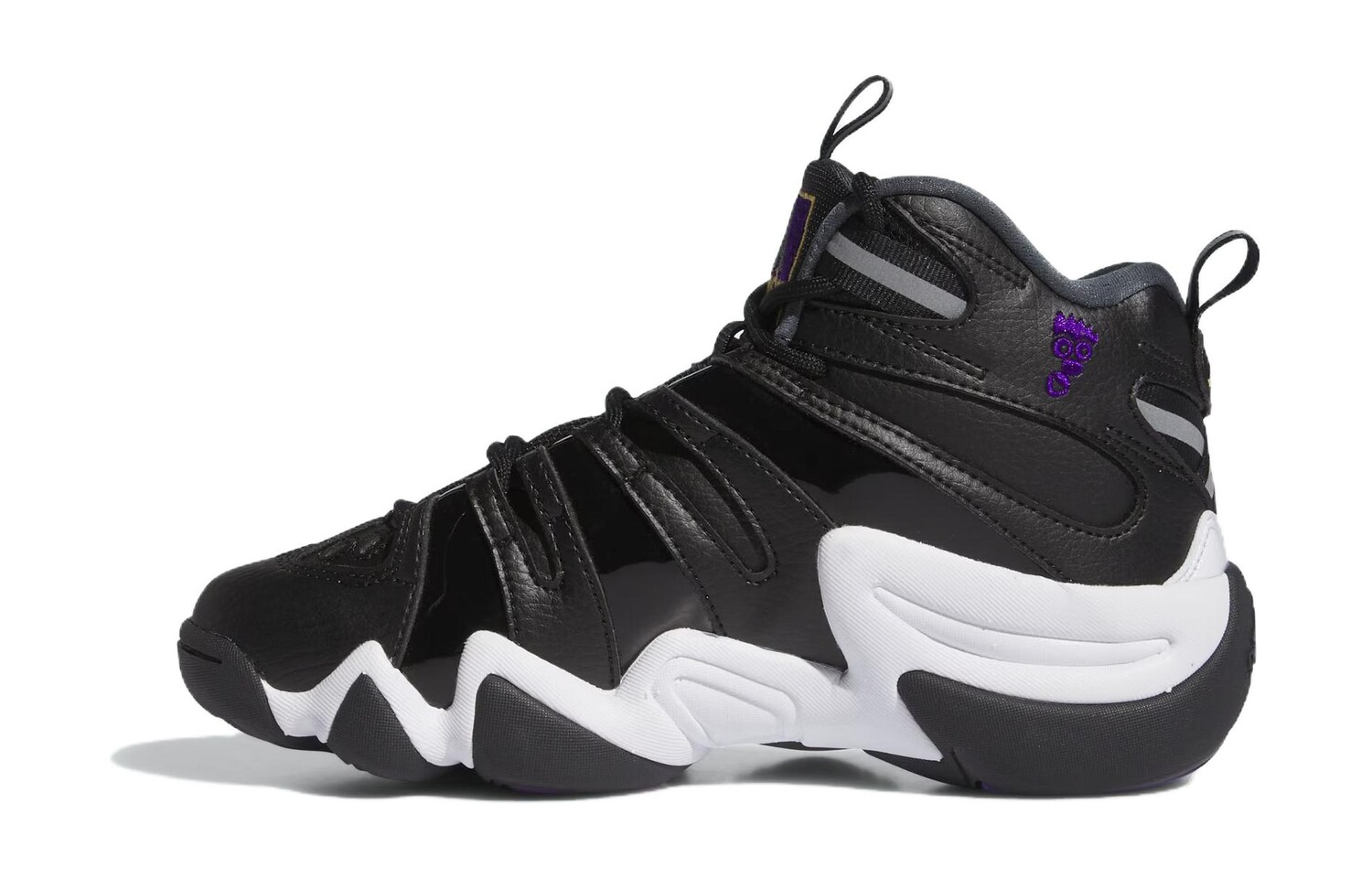 

Кроссовки Adidas Crazy 8 Core Black Regal Purple Cloud White GS, черный/белый