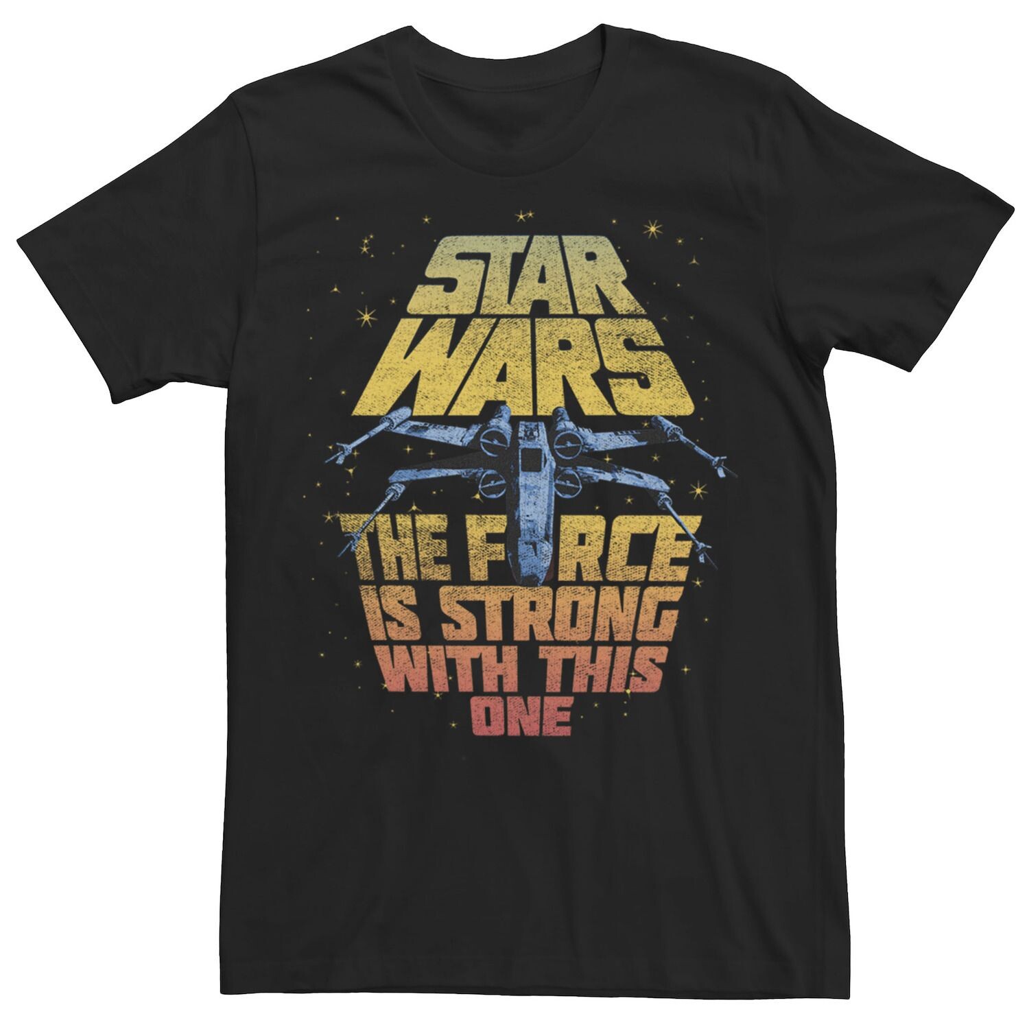 

Мужская футболка «Звездные войны» с надписью «The Force Is Strong With This One», черная Licensed Character, черный