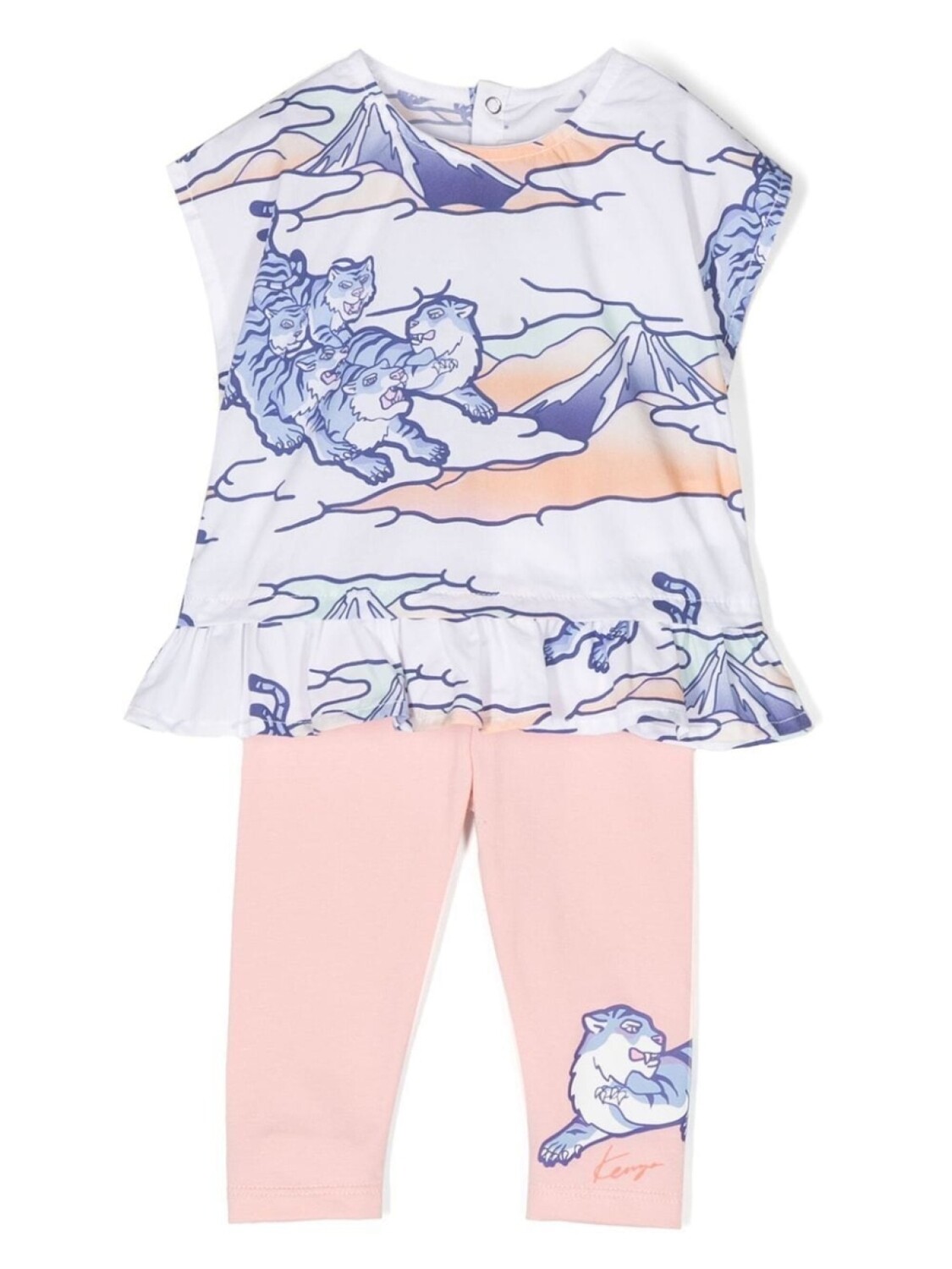 

Kenzo Kids спортивный костюм с графичным принтом, розовый