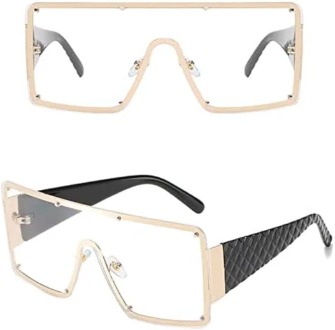 

Крупные солнцезащитные очки для женщин, металлическая оправа, винтажные солнцезащитные очки для мужчин, ретро-градиентные солнцезащитные очки MTZJH, Transparent